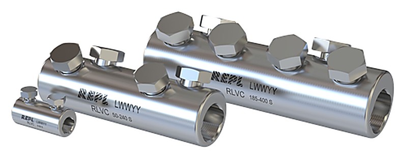 Bornas bimetálicas mecánicas de REPL de uno y dos huecos, con sus tornillos fusibles de torque controlado